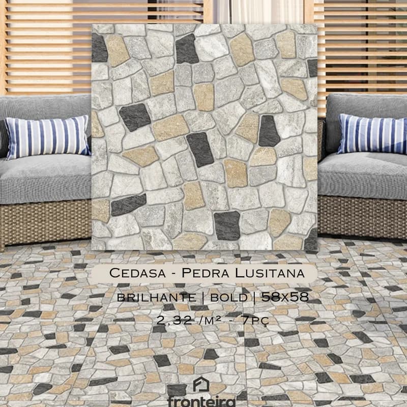 Porcelanato Cedasa Pedra Lusitana Brilhante 58×58