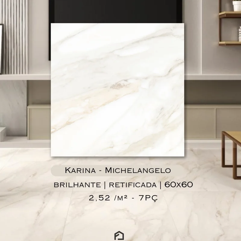Porcelanato Karina Michelangelo Brilhante Retificado 60×60