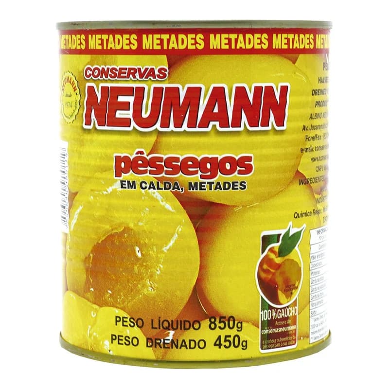 Pêssegos Em Calda Neumann 450g Metades